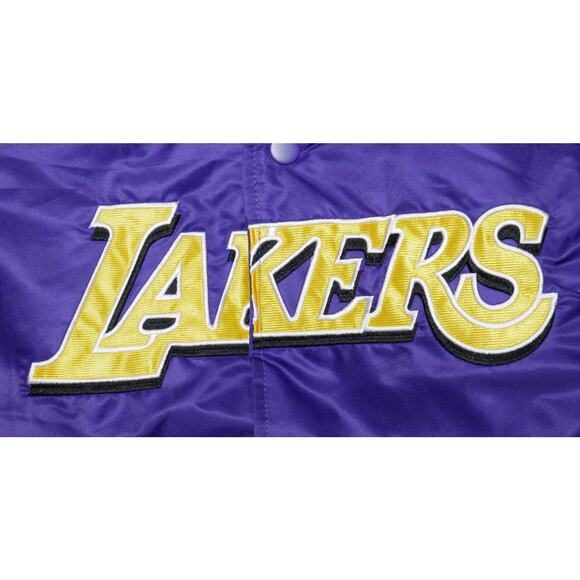 NEW LOS ANGELES LAKERS SATIN PURPLE NBA TEAM EMBROIDERED JACKET MSRP $125 - M - Picture 3 of 8